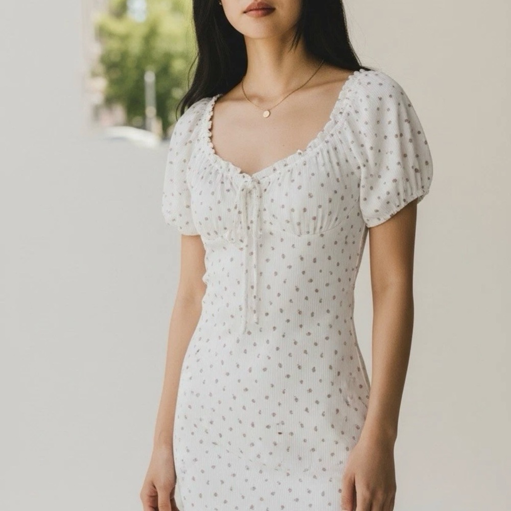 Chocolate USA Floral Ribbed Mini Dress – Size M – New With Tags
